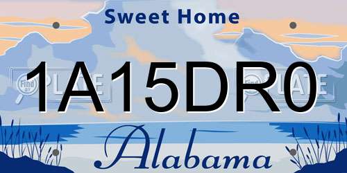 1A15DR0 Alabama License Plate