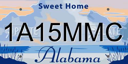 1A15MMC Alabama License Plate