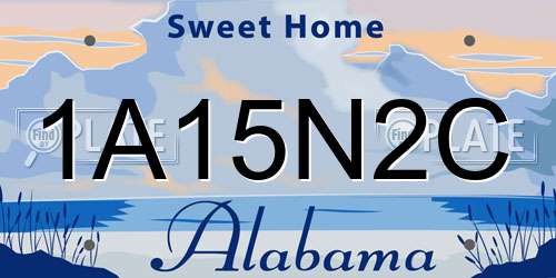 1A15N2C Alabama License Plate