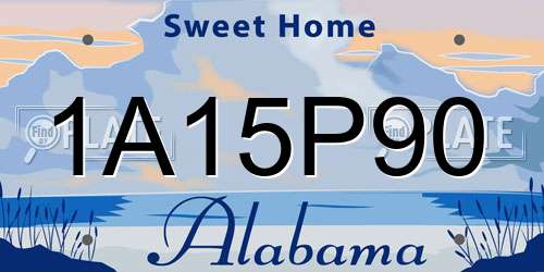 1A15P90 Alabama License Plate