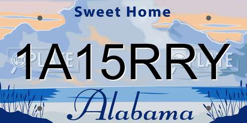 1A15RRY Alabama License Plate