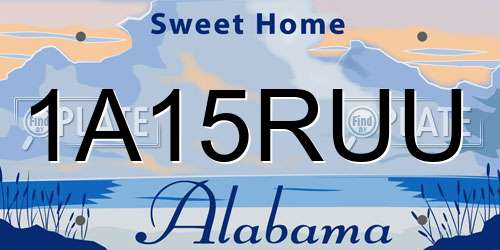 1A15RUU Alabama License Plate