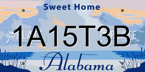 1A15T3B Alabama License Plate
