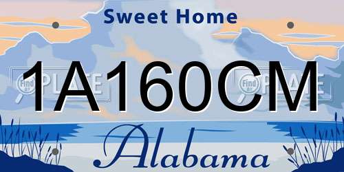 1A160CM Alabama License Plate