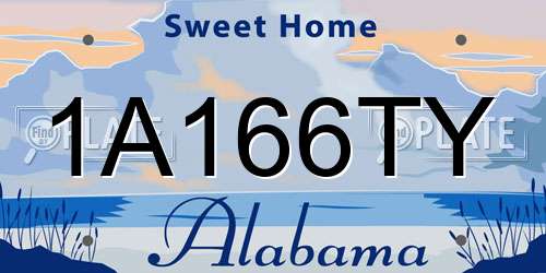 1A166TY Alabama License Plate
