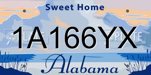 1A166YX Alabama License Plate