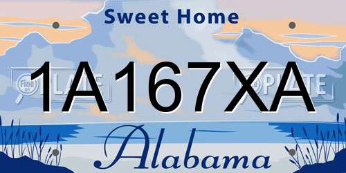 1A167XA Alabama License Plate