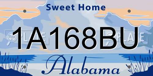 1A168BU Alabama License Plate
