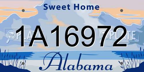 1A16972 Alabama License Plate