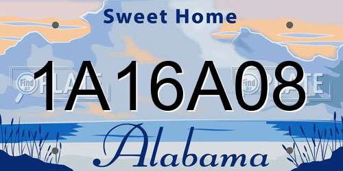1A16A08 Alabama License Plate