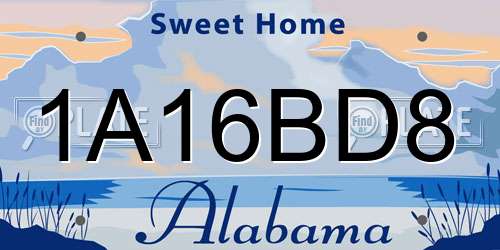 1A16BD8 Alabama License Plate