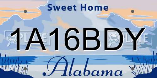 1A16BDY Alabama License Plate