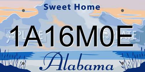 1A16M0E Alabama License Plate