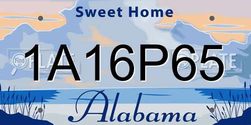 1A16P65 Alabama License Plate