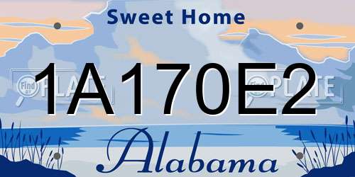 1A170E2 Alabama License Plate