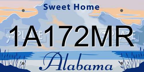 1A172MR Alabama License Plate