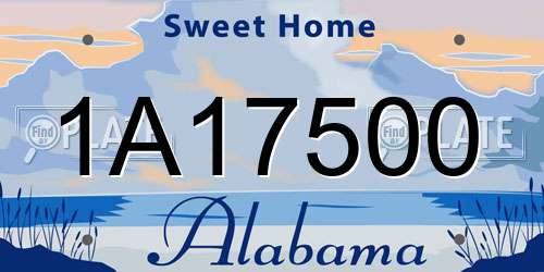 1A17500 Alabama License Plate