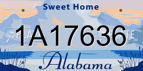 1A17636 Alabama License Plate
