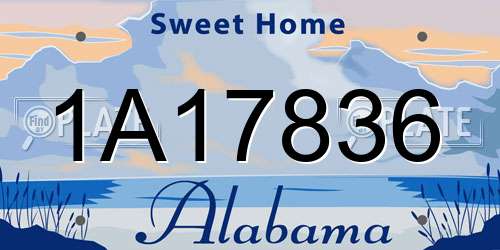 1A17836 Alabama License Plate