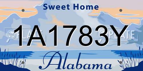1A1783Y Alabama License Plate