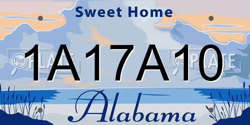 1A17A10 Alabama License Plate