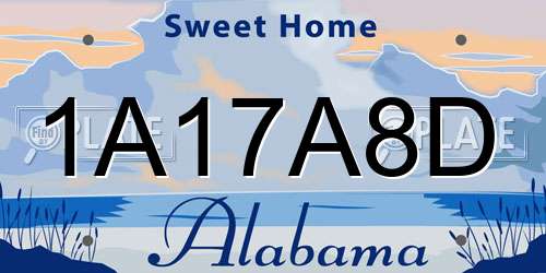 1A17A8D Alabama License Plate