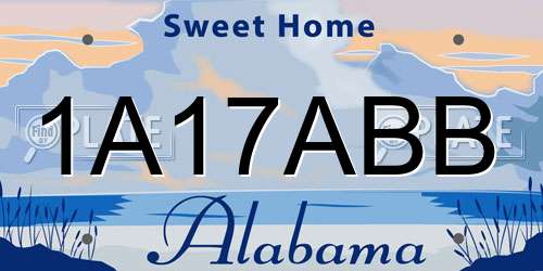 1A17ABB Alabama License Plate