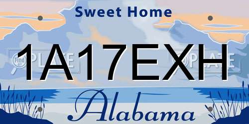 1A17EXH Alabama License Plate