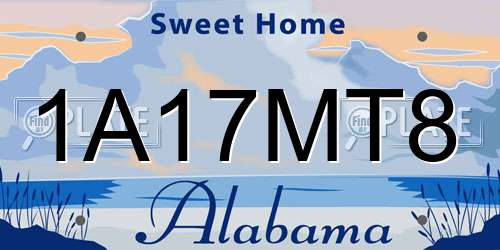 1A17MT8 Alabama License Plate