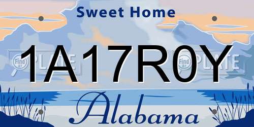 1A17R0Y Alabama License Plate