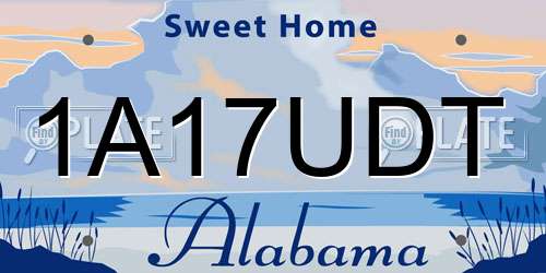 1A17UDT Alabama License Plate