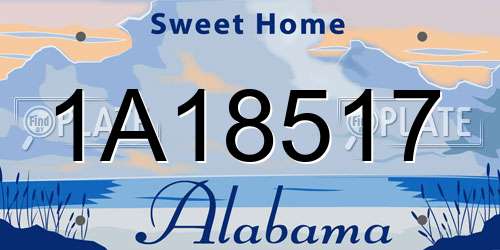 1A18517 Alabama License Plate