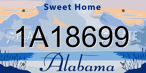 1A18699 Alabama License Plate