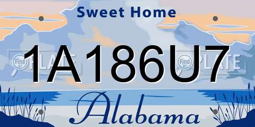 1A186U7 Alabama License Plate