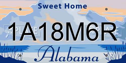 1A18M6R Alabama License Plate