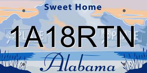 1A18RTN Alabama License Plate