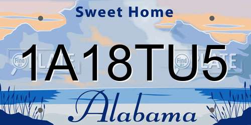 1A18TU5 Alabama License Plate