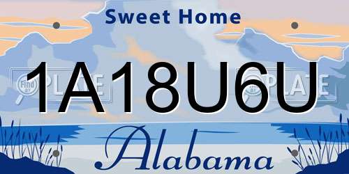 1A18U6U Alabama License Plate