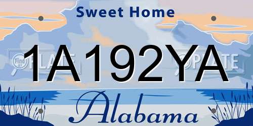 1A192YA Alabama License Plate