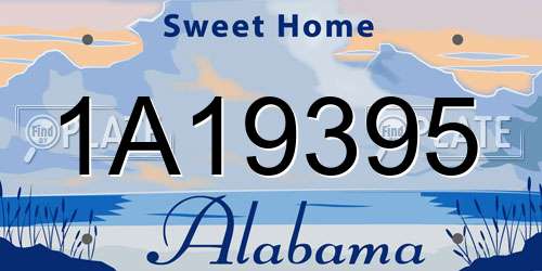 1A19395 Alabama License Plate