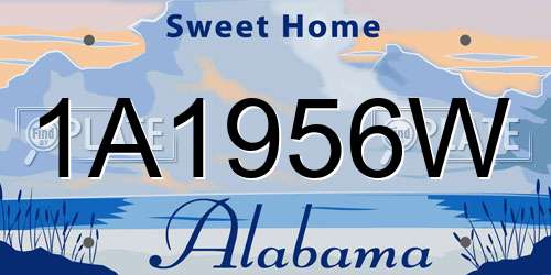 1A1956W Alabama License Plate