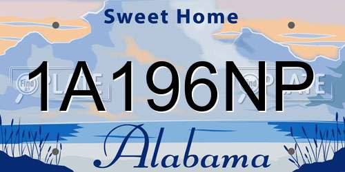 1A196NP Alabama License Plate