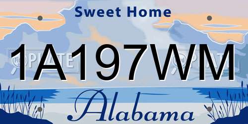 1A197WM Alabama License Plate