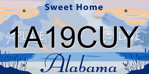 1A19CUY Alabama License Plate