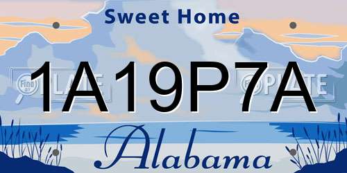 1A19P7A Alabama License Plate