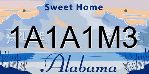 1A1A1M3 Alabama License Plate