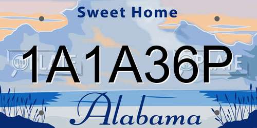 1A1A36P Alabama License Plate