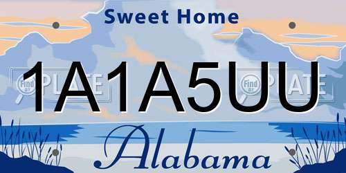1A1A5UU Alabama License Plate