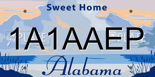 1A1AAEP Alabama License Plate