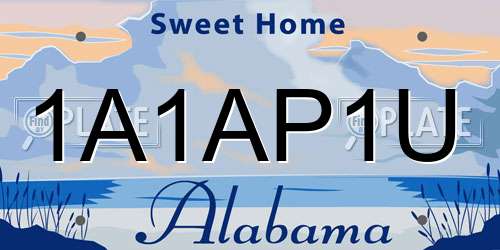 1A1AP1U Alabama License Plate